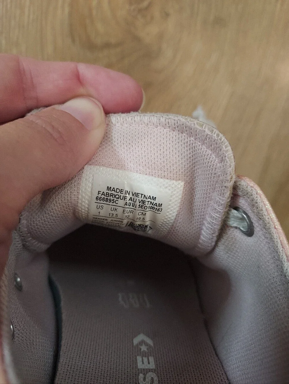 Pair Of Converse Girls Pink Canvas Sneakers And Gold Knot Sandals